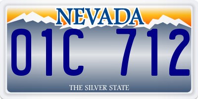 NV license plate 01C712