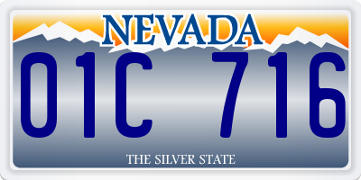 NV license plate 01C716