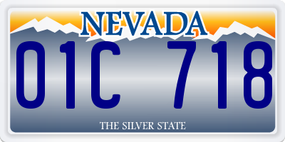 NV license plate 01C718