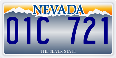 NV license plate 01C721