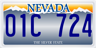 NV license plate 01C724