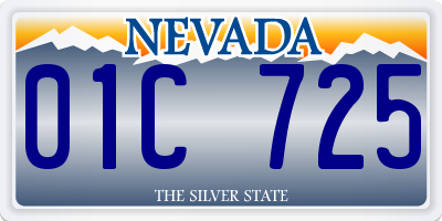 NV license plate 01C725