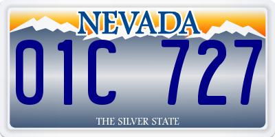 NV license plate 01C727