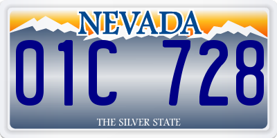 NV license plate 01C728