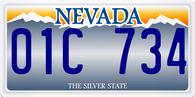 NV license plate 01C734