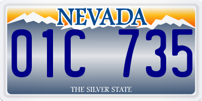 NV license plate 01C735