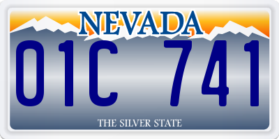 NV license plate 01C741