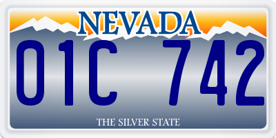 NV license plate 01C742