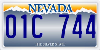 NV license plate 01C744