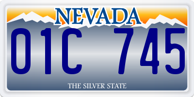 NV license plate 01C745