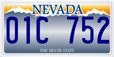 NV license plate 01C752