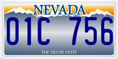 NV license plate 01C756