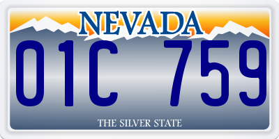 NV license plate 01C759