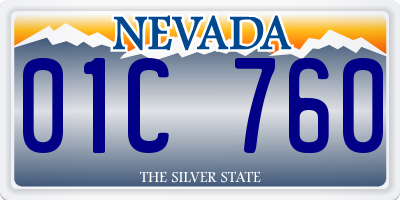 NV license plate 01C760