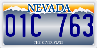 NV license plate 01C763