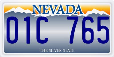 NV license plate 01C765