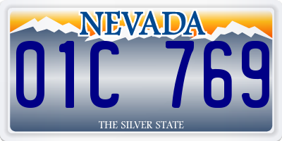 NV license plate 01C769