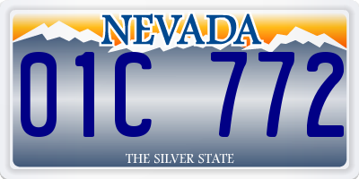NV license plate 01C772