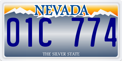 NV license plate 01C774