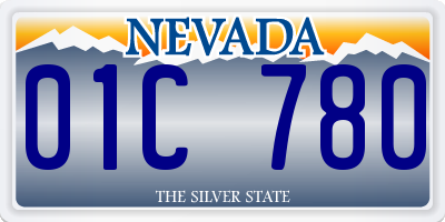 NV license plate 01C780