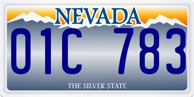 NV license plate 01C783