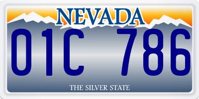 NV license plate 01C786