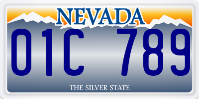 NV license plate 01C789