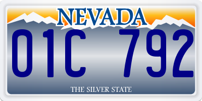 NV license plate 01C792