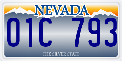 NV license plate 01C793