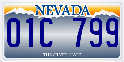 NV license plate 01C799