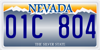 NV license plate 01C804