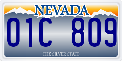 NV license plate 01C809