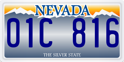 NV license plate 01C816