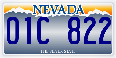 NV license plate 01C822