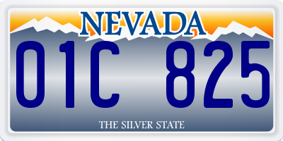 NV license plate 01C825