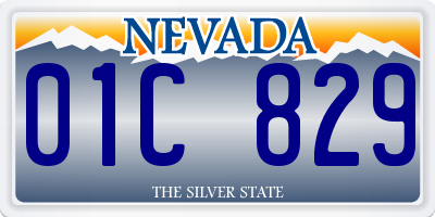 NV license plate 01C829
