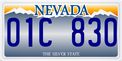 NV license plate 01C830