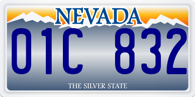 NV license plate 01C832