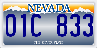 NV license plate 01C833