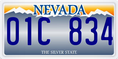 NV license plate 01C834