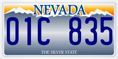 NV license plate 01C835