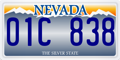 NV license plate 01C838