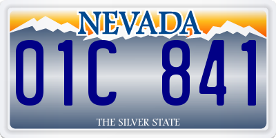 NV license plate 01C841