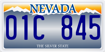 NV license plate 01C845