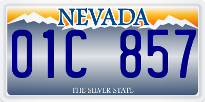 NV license plate 01C857