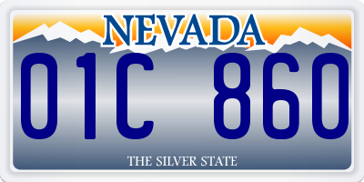 NV license plate 01C860