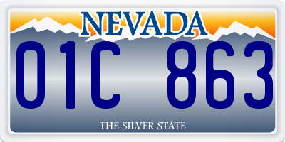 NV license plate 01C863
