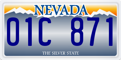 NV license plate 01C871