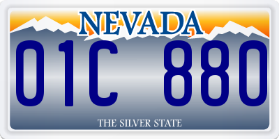 NV license plate 01C880