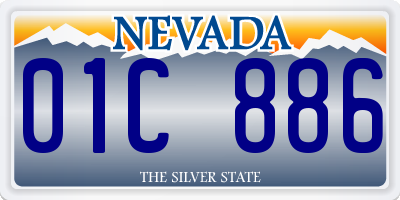 NV license plate 01C886